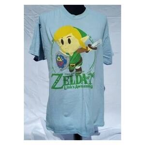 Nintendo Zelda Link's Awakening Blue Graphic Tee Shirt Men's Large
